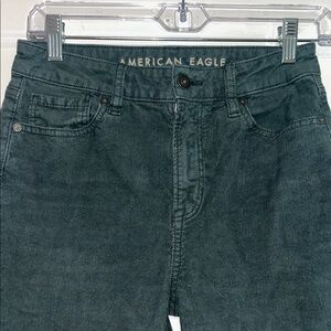 American Eagle Outfitters Women’s Dark Green corduroy straight leg pants